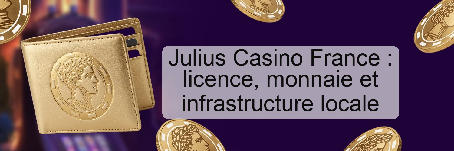 Julius Casino France : licence, monnaie et infrastructure locale